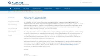 
                            6. Alliance Customers - Alliance HealthCare Services