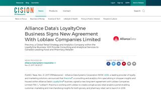 
                            8. Alliance Data's LoyaltyOne Business Signs New Agreement With ...