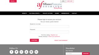 
                            7. Alliance Française de Hong Kong : Login