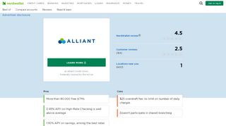 
                            2. Alliant Credit Union Reviews & Ratings - NerdWallet