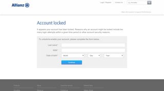 
                            9. Allianz Life | Your account has been locked