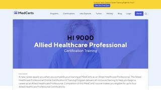 
                            2. Allied Healthcare Professional Online Certification & Training Program ...