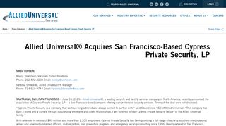 
                            9. Allied Universal® Acquires San Francisco-Based Cypress Private ...