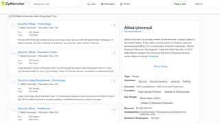 
                            8. ALLIED UNIVERSAL Jobs (Now Hiring) Near Me | ZipRecruiter