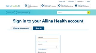 
                            5. Allina Health - Sign in to account