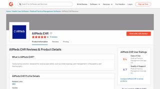 
                            8. AllMeds EHR Reviews 2019: Details, Pricing, & Features | G2
