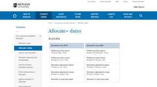 
                            4. Allocate+ dates - Timetables - Monash University