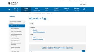 
                            7. Allocate+ login - Timetables - Monash University, …