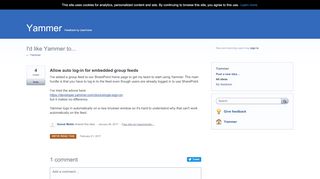 
                            6. Allow auto log-in for embedded group feeds – Help Yammer learn ...