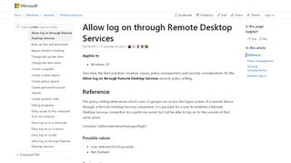 
                            5. Allow log on through Remote Desktop Services …