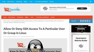 
                            1. Allow Or Deny SSH Access To A Particular User Or Group In ...