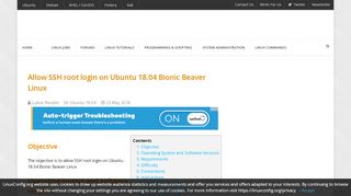 
                            5. Allow SSH root login on Ubuntu 18.04 Bionic Beaver Linux ...