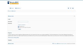 
                            1. Alloy Software Community Forums - User Control Panel - Login