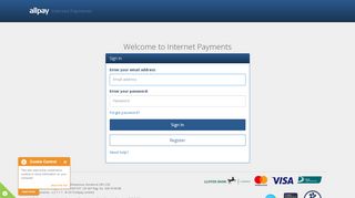 
                            3. allpay - Internet Payments - Sign in