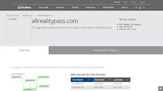 
                            9. allrealitypass.com - Domain - McAfee Labs Threat …