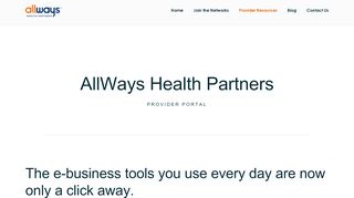 
                            2. AllWays Health Partners - Provider Portal - AllWays Provider Networks