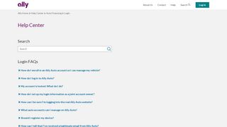 
                            11. Ally Auto Help Center: Login FAQs | Ally Auto