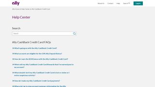 
                            3. Ally Bank Help Center: Credit Card FAQs | Ally Bank