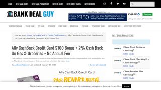 
                            8. Ally CashBack Credit Card $100 Bonus - …