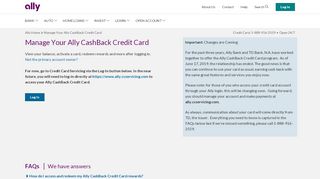 
                            4. Ally CashBack Credit Card Services | Account Login | Ally - Ally Bank