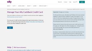 
                            11. Ally CashBack Credit Card Services | Account Login | Ally