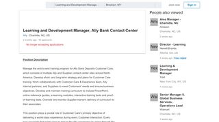 
                            8. Ally hiring Learning and Development Manager, Ally Bank ...