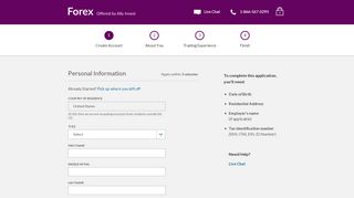 
                            8. Ally Invest Forex | Account Application | Create Account