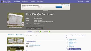 
                            6. Alma Ethridge Carmichael (1894-1964) - Find A Grave Memorial