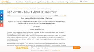 
                            6. ALMA WHITSON v. OAKLAND UNIFIED SCHOOL DISTRICT ...