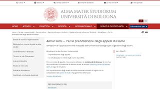 
                            4. AlmaEsami – Per la prenotazione degli appelli d'esame - Unibo