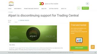 
                            2. Alpari is discontinuing support for Trading Central