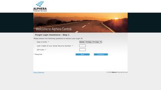 
                            1. Alphera Central - Forgot Login - Step 1