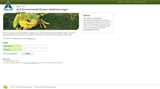 
                            5. ALS Environmental Webtrieve - Login