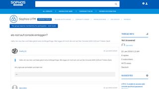 
                            7. als root auf console einloggen? - German Forum - Sophos ...