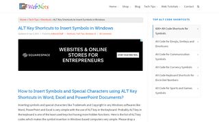 
                            9. ALT Key Shortcuts to Insert Symbols in Windows » WebNots