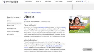 
                            4. Altcoin Definition - Investopedia