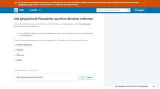 
                            2. Alte gespeicherte Passwörter aus Ihrem Browser entfernen | LinkedIn ...