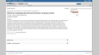 
                            6. Altered liver morphology after portal vein thrombosis: not ...