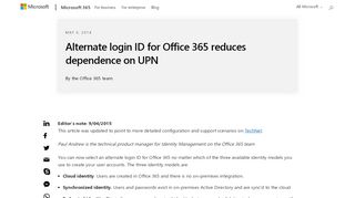 
                            6. Alternate login ID for Office 365 reduces dependence on UPN - Microsoft