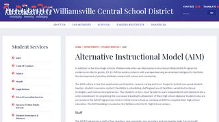 
                            8. Alternative Instructional Model AIM - Williamsville Central School District