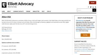 
                            7. Altice USA customer service contacts - Elliott Advocacy