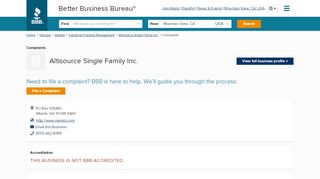 
                            2. Altisource Single Family Inc. | Complaints | Better Business Bureau ...