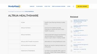 
                            8. Altrua HealthShare | StudyHippo.com