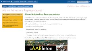 
                            9. Alumni Admissions Representatives | Carleton College