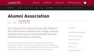 
                            2. Alumni Association · Alumni · Lafayette College