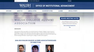 
                            2. Alumni Association - Walsh College