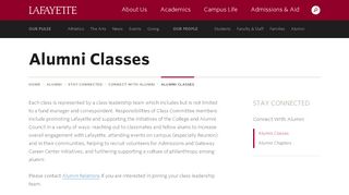 
                            6. Alumni Classes · Alumni · Lafayette College
