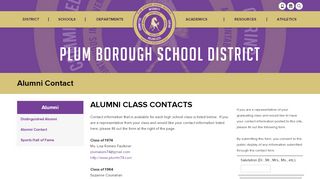 
                            2. Alumni Contact - Plum Borough School District