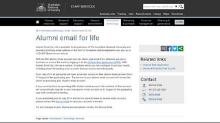 
                            1. Alumni email for life - Staff Services - ANU