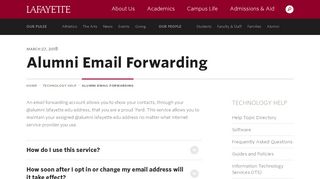 
                            5. Alumni Email Forwarding · Technology Help · Lafayette College